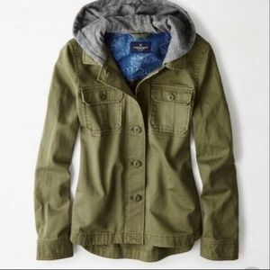 American Eagle Military jacket with hood